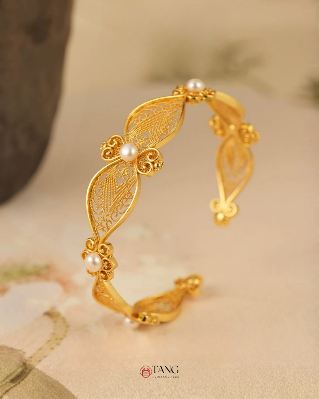 Gold Vermeil Pearl Whispers Cuff