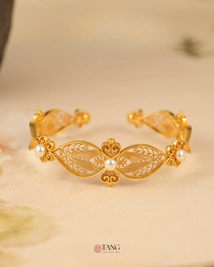 Gold Vermeil Pearl Whispers Cuff