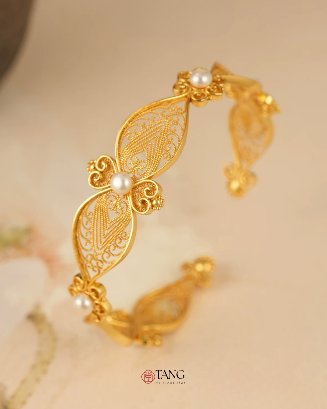 Gold Vermeil Pearl Whispers Cuff