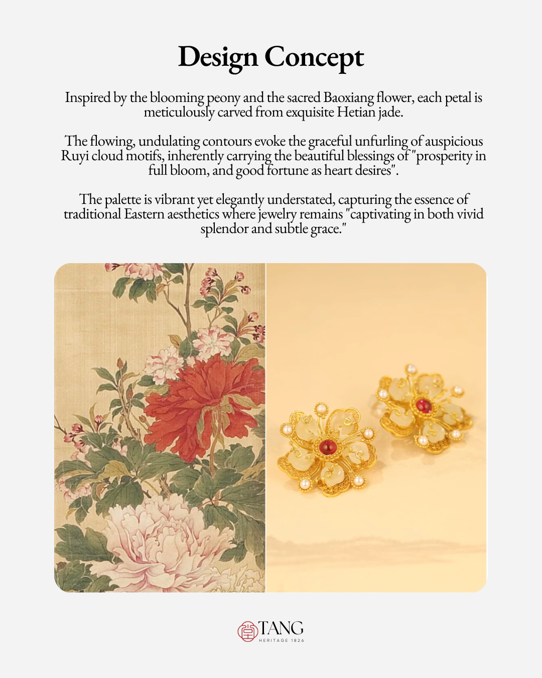 Gold Vermeil Peony Jade Ruby Earrings