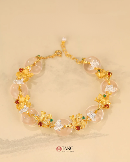 Gold Vermeil Peony Peace Bracelet