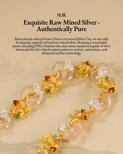 Gold Vermeil Peony Peace Bracelet