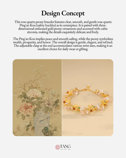 Gold Vermeil Peony Peace Bracelet