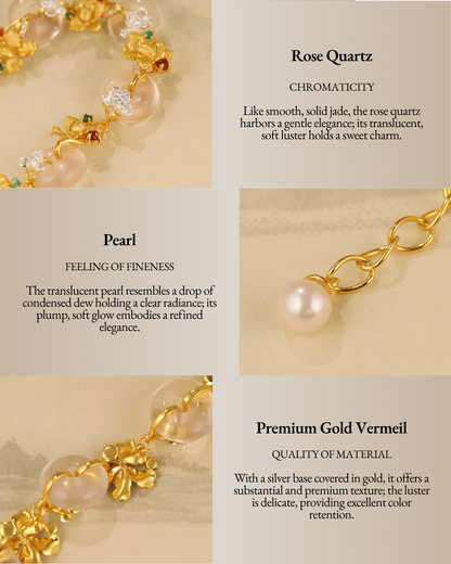 Gold Vermeil Peony Peace Bracelet