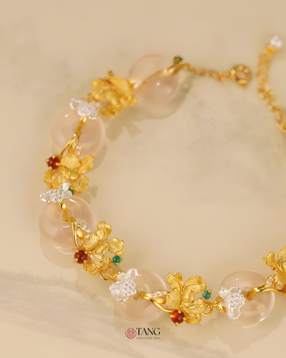 Gold Vermeil Peony Peace Bracelet