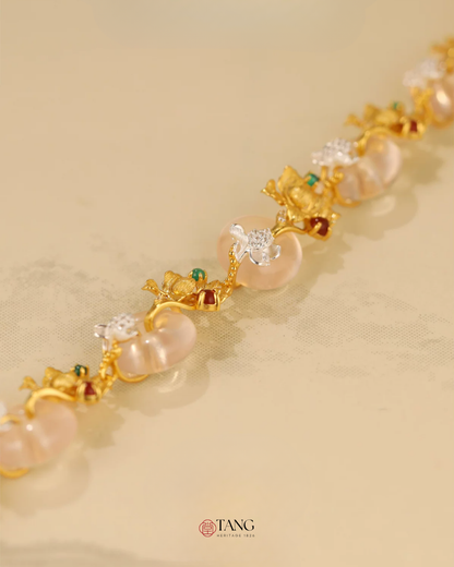 Gold Vermeil Peony Peace Bracelet