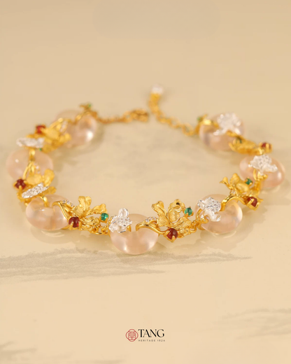 Gold Vermeil Peony Peace Bracelet