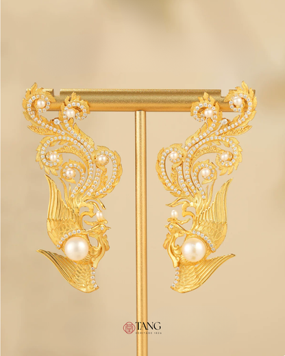 Gold Vermeil Phoenix in Flight Earrings