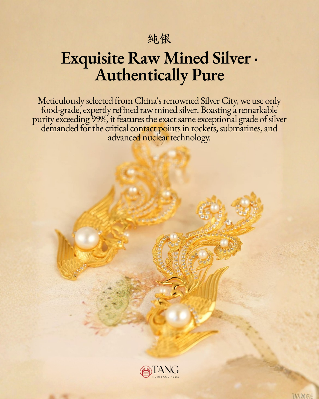 Gold Vermeil Phoenix in Flight Earrings