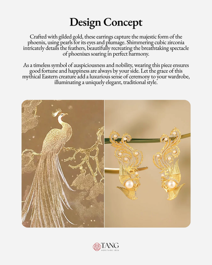 Gold Vermeil Phoenix in Flight Earrings