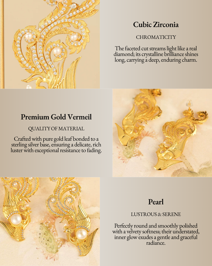 Gold Vermeil Phoenix in Flight Earrings