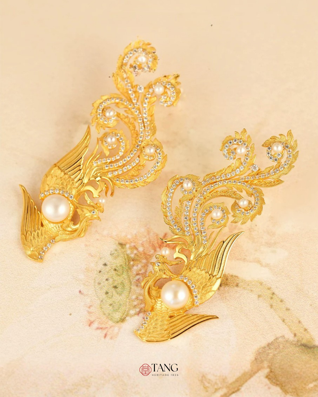 Gold Vermeil Phoenix in Flight Earrings