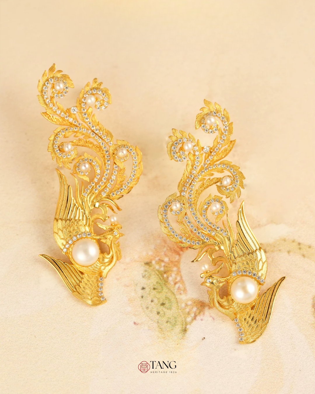 Gold Vermeil Phoenix in Flight Earrings