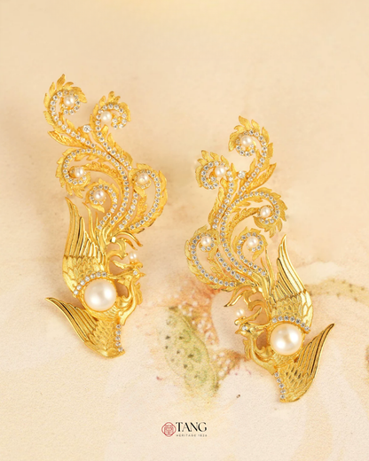 Gold Vermeil Phoenix in Flight Earrings