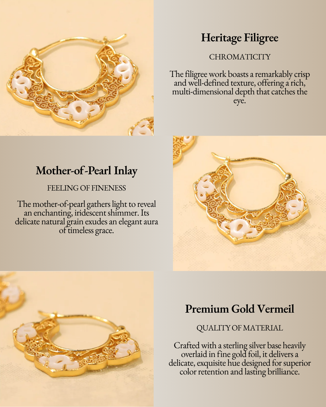 Gold Vermeil Ruyi Cloud Hoop Earrings