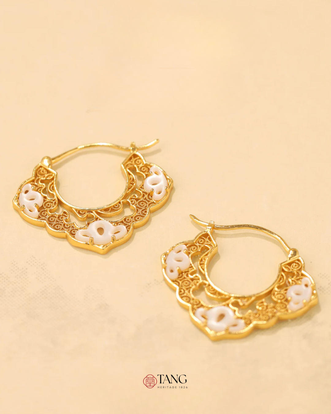 Gold Vermeil Ruyi Cloud Hoop Earrings