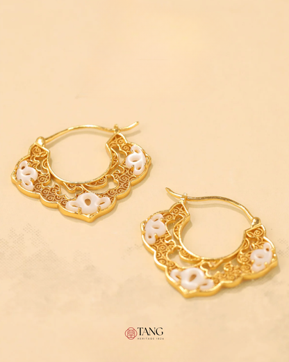 Gold Vermeil Ruyi Cloud Hoop Earrings