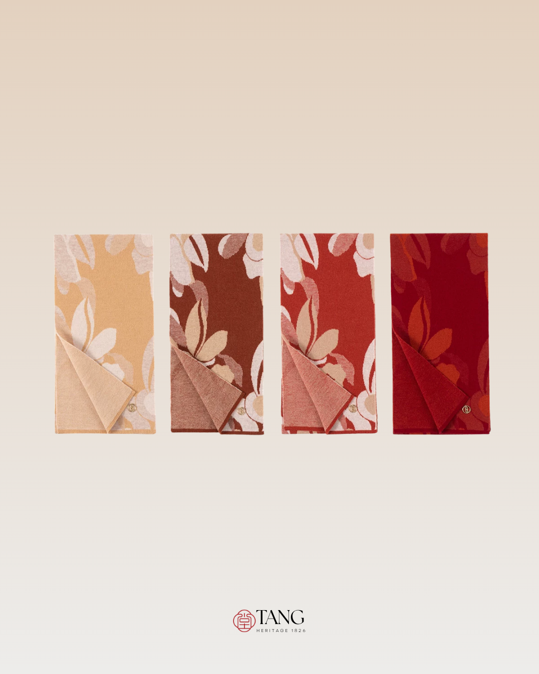 Golden Leaf Knit Wool Scarf
