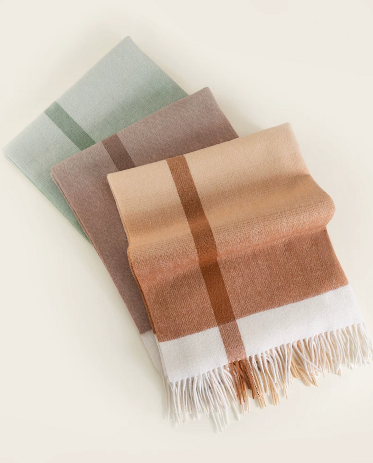 Gradient Dream Check Wool Scarf / Shawl