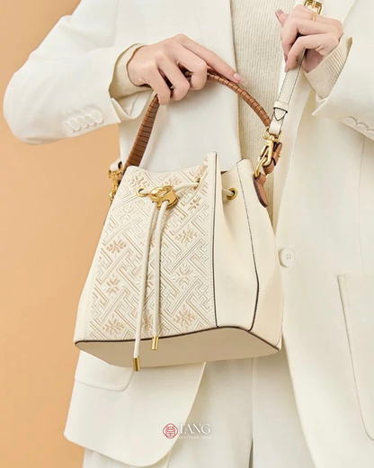 Tang Red 22 Embroidered Meiju Zhuang Brocade Backpack