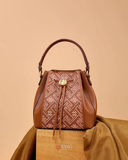 Tang Red 22 Embroidered Meiju Zhuang Brocade Backpack