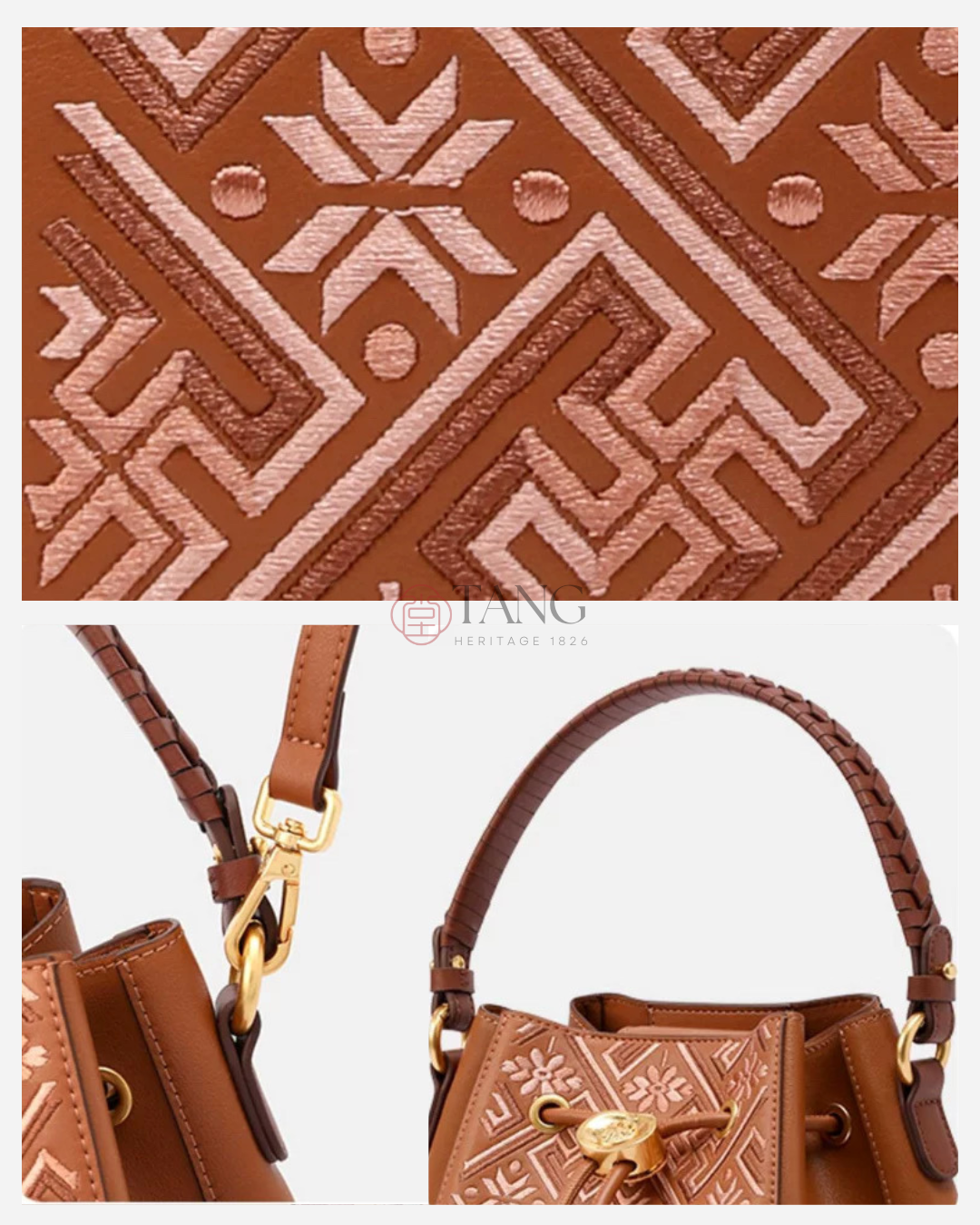 Tang Red 22 Embroidered Meiju Zhuang Brocade Backpack