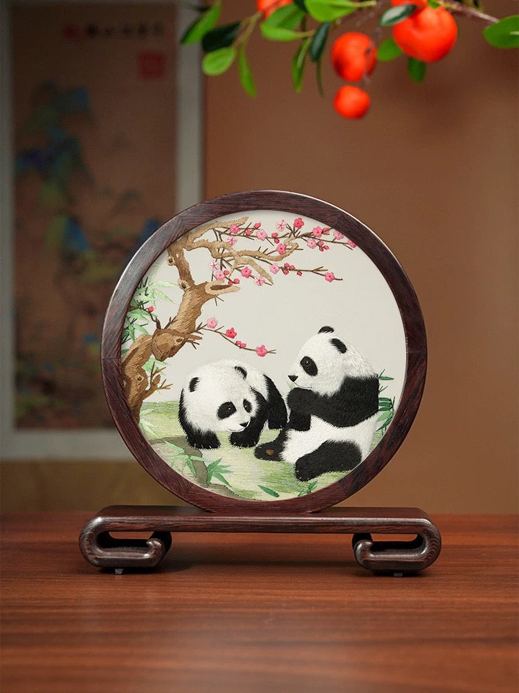 Su Embroidery Wood Ornament (One Design, Double-Sided)