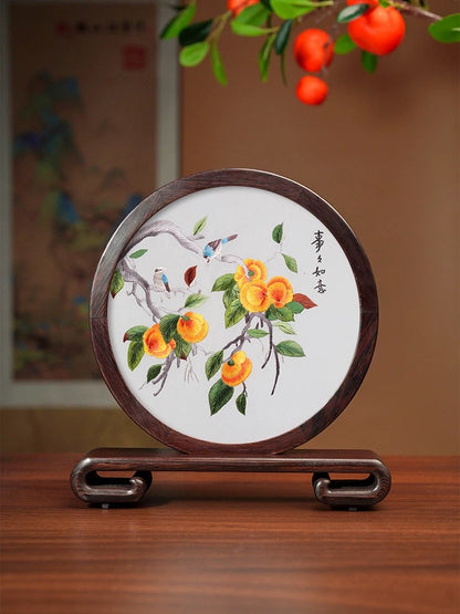 Su Embroidery Wood Ornament (One Design, Double-Sided)