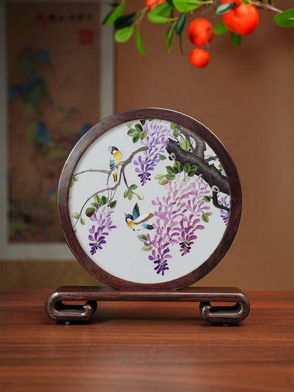 Su Embroidery Wood Ornament (One Design, Double-Sided)