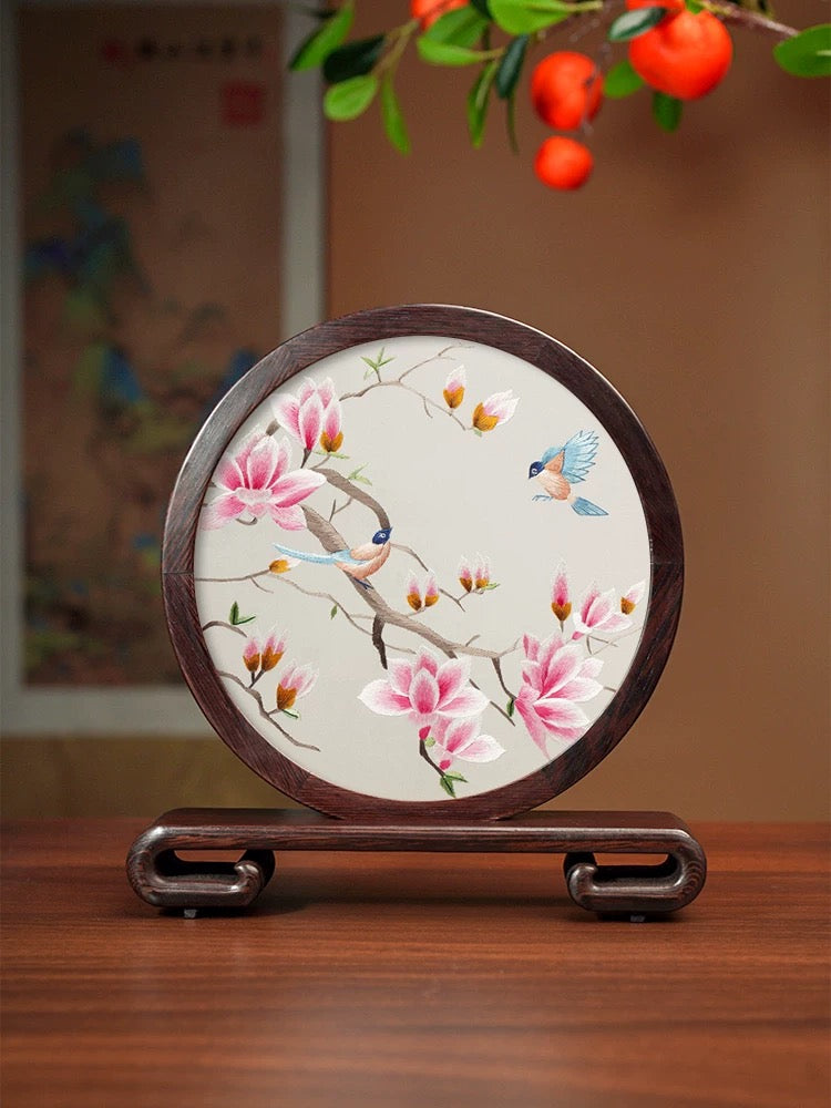 Su Embroidery Wood Ornament (One Design, Double-Sided)