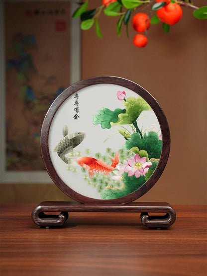 Su Embroidery Wood Ornament (One Design, Double-Sided)