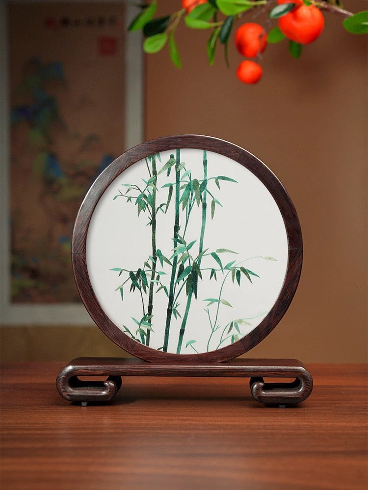 Su Embroidery Wood Ornament (One Design, Double-Sided)