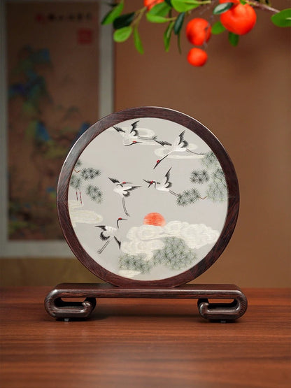 Su Embroidery Wood Ornament (One Design, Double-Sided)