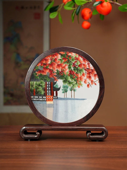 Su Embroidery Wood Ornament (One Design, Double-Sided)