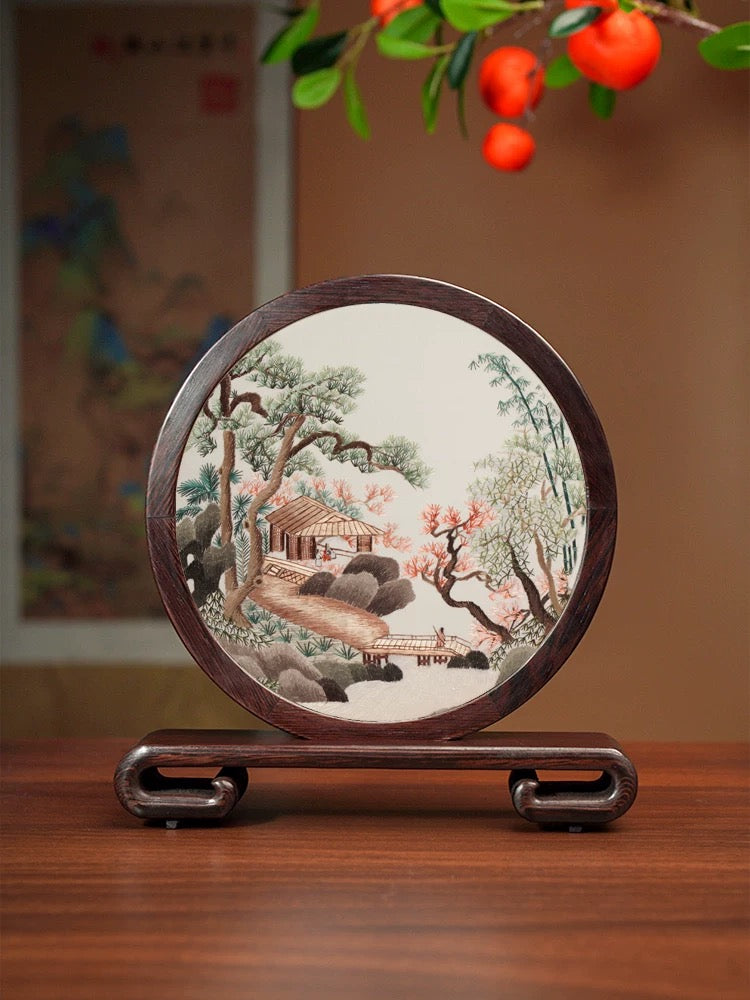 Su Embroidery Wood Ornament (One Design, Double-Sided)