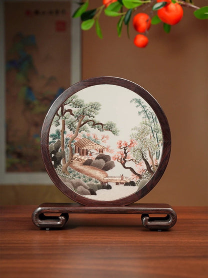 Su Embroidery Wood Ornament (One Design, Double-Sided)