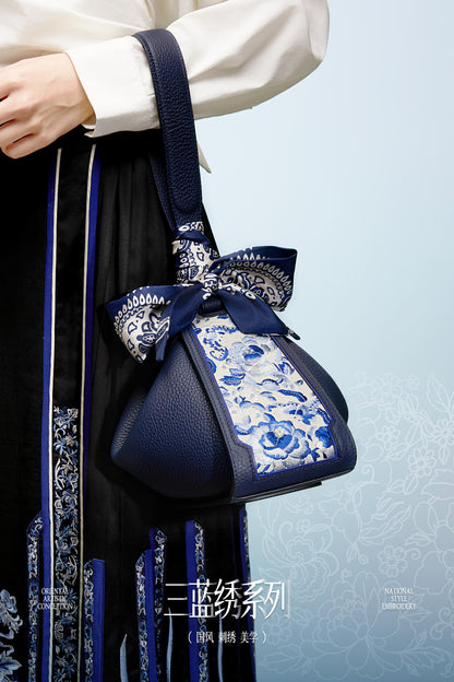 Tang Red 26 Embroidered Qinghua Porcelain Bag — Ivory Porcelain