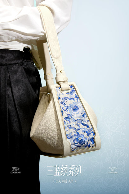 Tang Red 26 Embroidered Qinghua Porcelain Bag — Ivory Porcelain