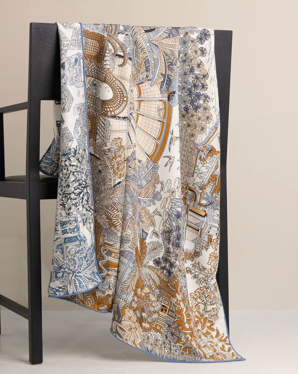 Island Grove Reversible Silk-Wool Jacquard Square Scarf