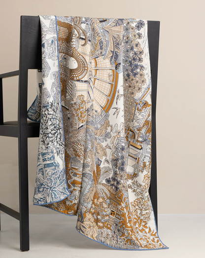 Island Grove Reversible Silk-Wool Jacquard Square Scarf