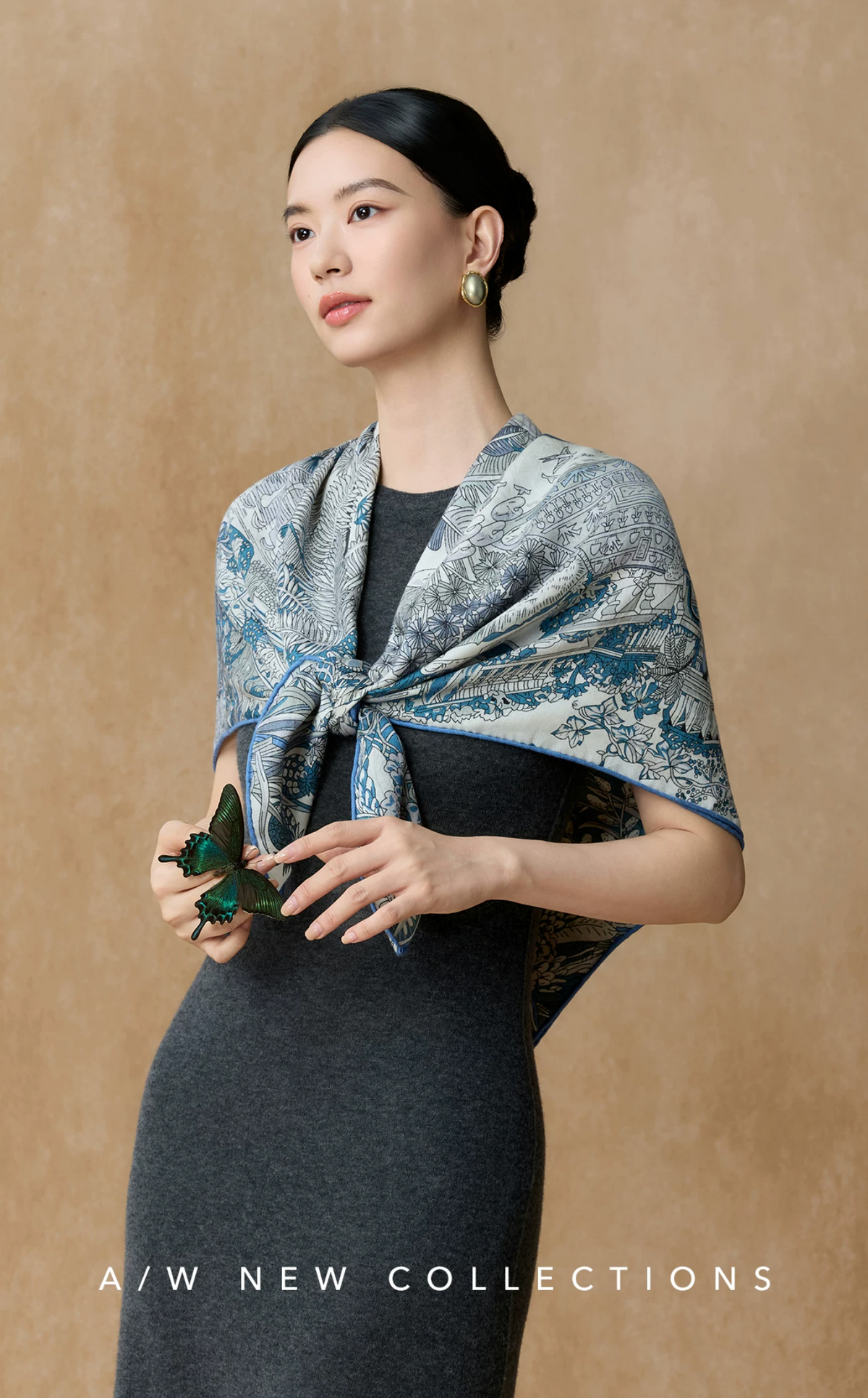 Island Grove Reversible Silk-Wool Jacquard Square Scarf