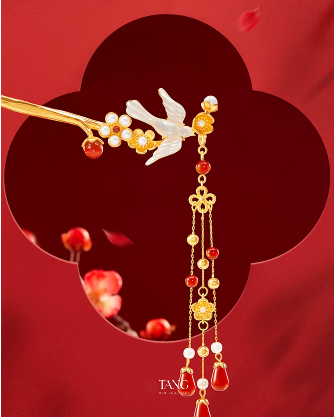 Joy on the Plum Branch Tassel Hairpin