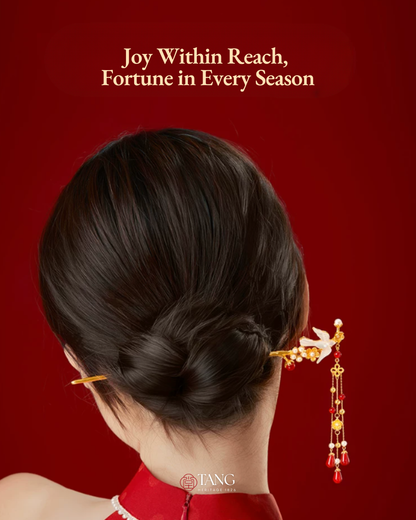 Joy on the Plum Branch Tassel Hairpin