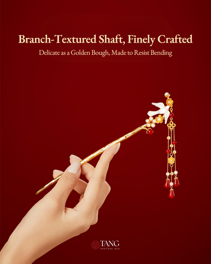 Joy on the Plum Branch Tassel Hairpin