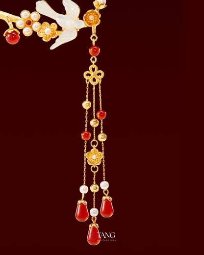 Joy on the Plum Branch Tassel Hairpin