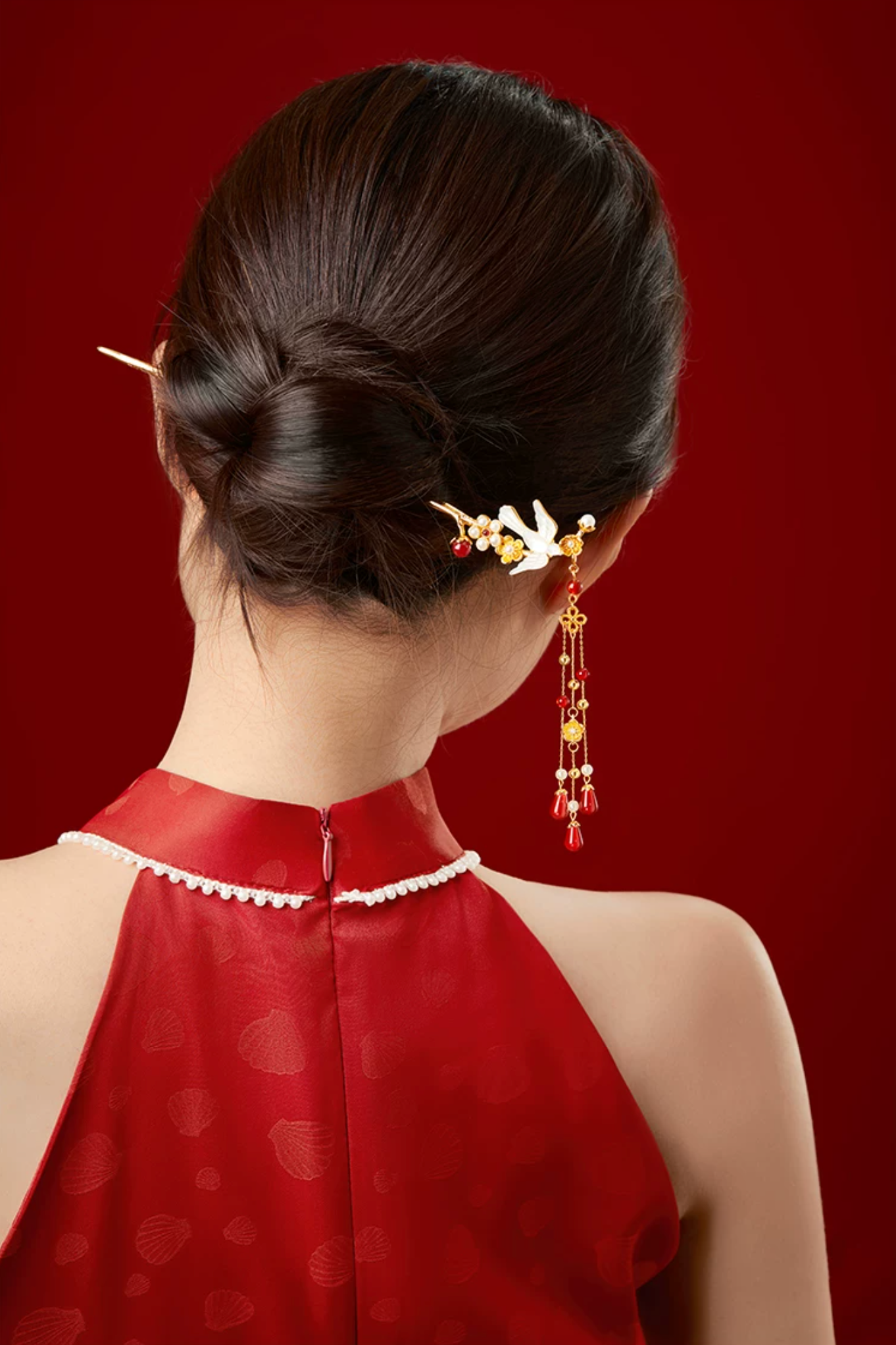 Joy on the Plum Branch Tassel Hairpin