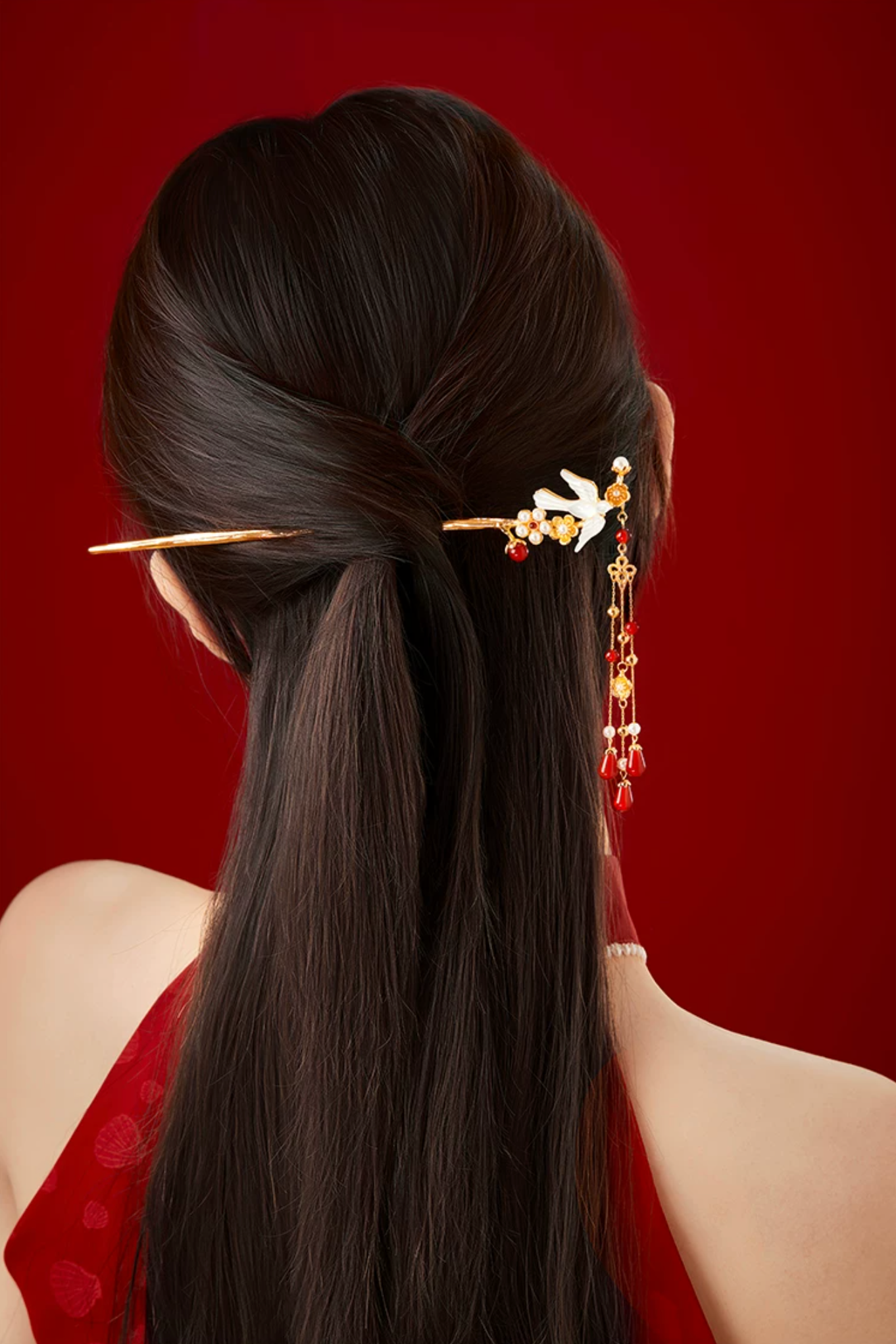 Joy on the Plum Branch Tassel Hairpin