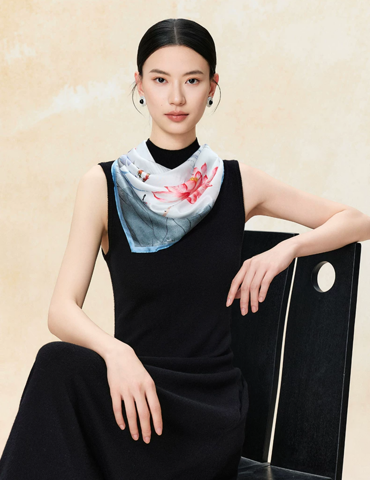 Lingering Fragrance Printed Mulberry Silk Square Scarf