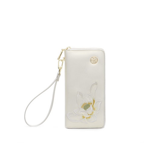 Lotus Poetry Long Zipper Wallet