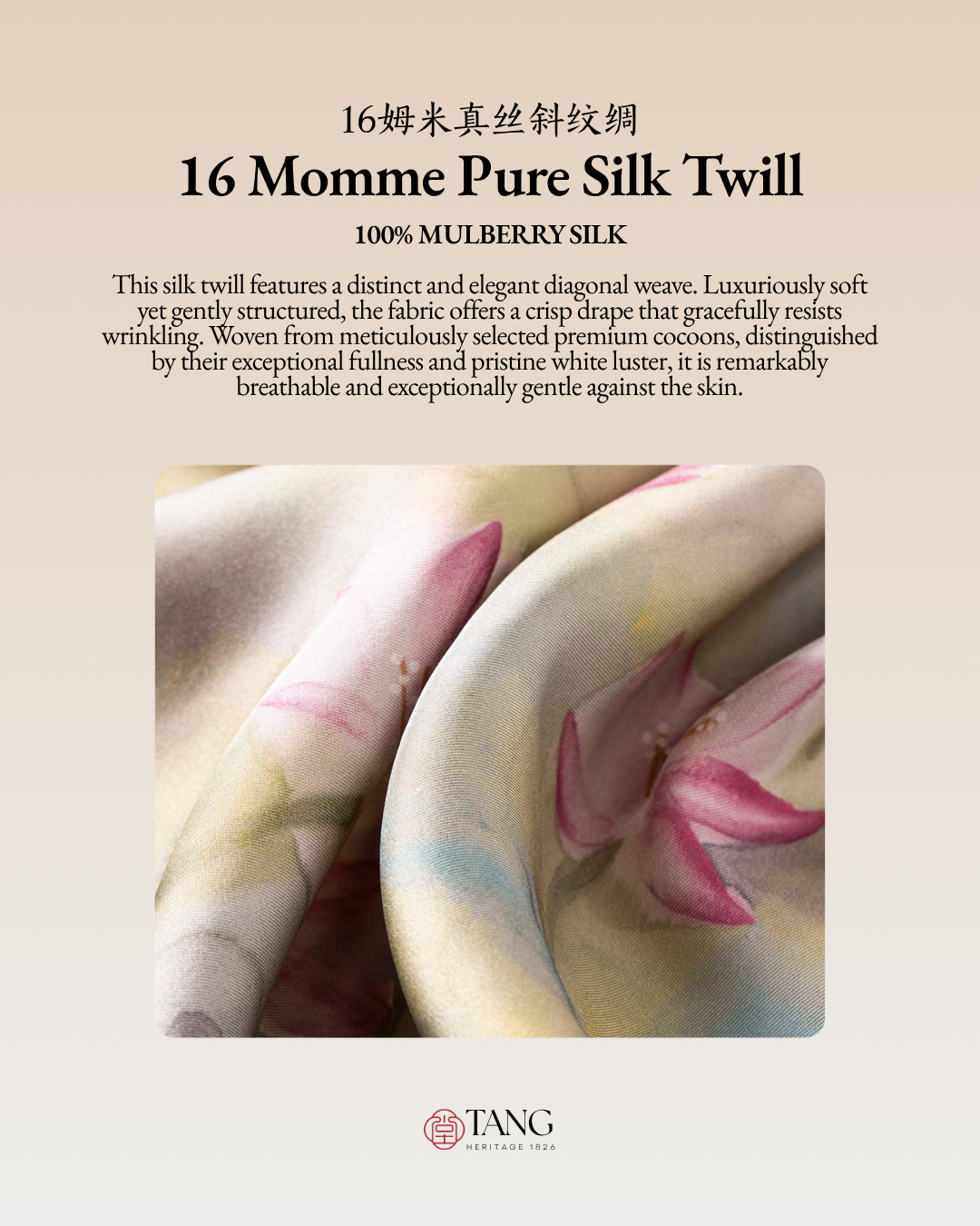 Lotus Harmony Printed Mulberry Silk Square Scarf